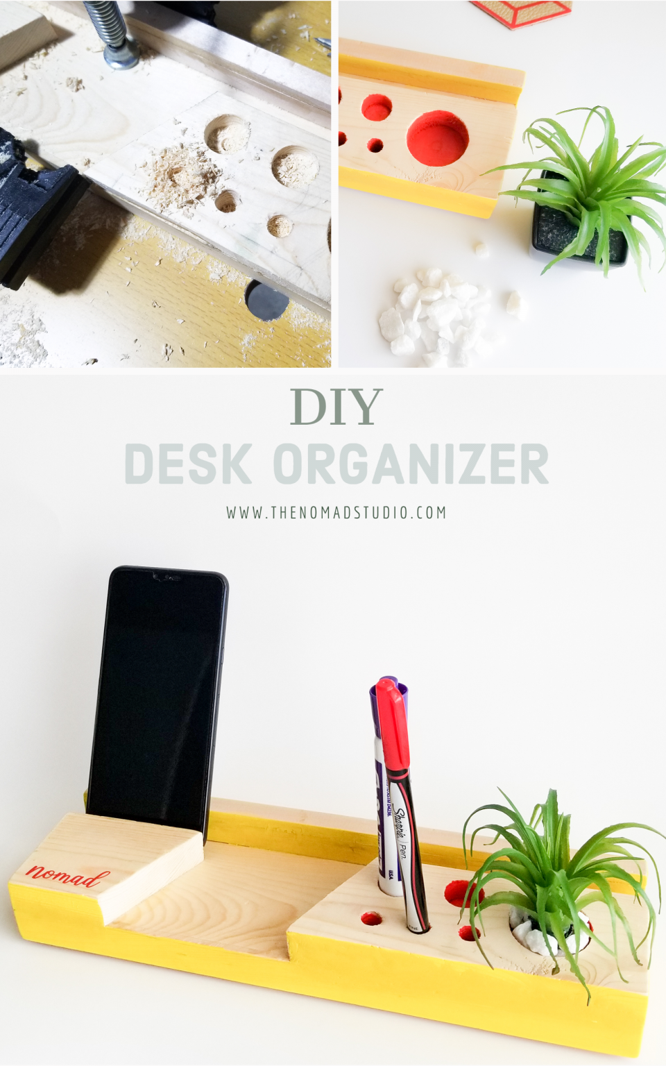 DIY Desk Organizer from scrap wood The Nomad Studio